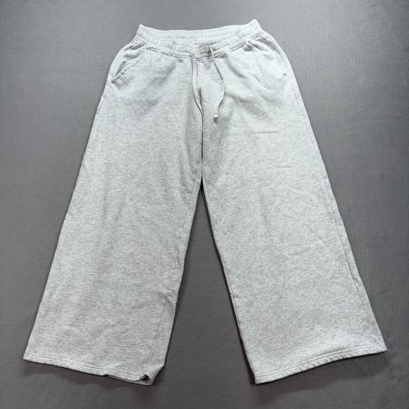 Hollister Pants - Hollister Sweatpants Womens Small Gray Wide Leg Fleece Drawstring Lounge Pants